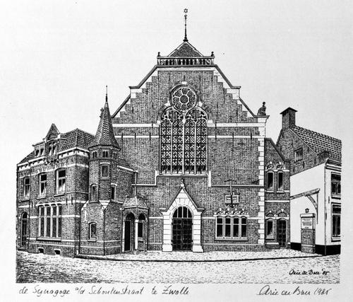 de synagoge aan de Schoutenstraat te Zwolle