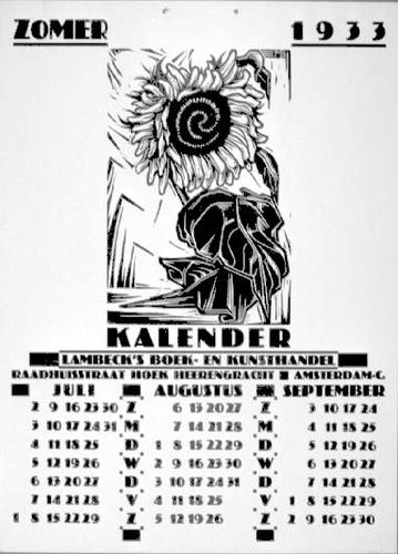 [Kalender] ("Zomer 1933")