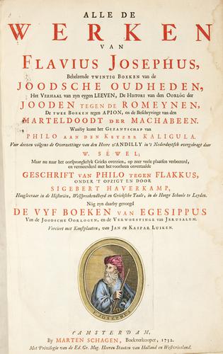 Alle de Werken van Flavius Josephus Behelzende Twintig Boeken...