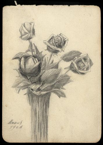 Twee tekeningen van bloemen
