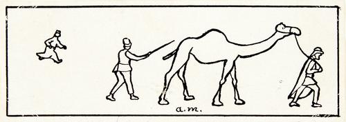 [mannen met kameel, illustratie bij 'Moeilijkheden en gevaren der wacht']
