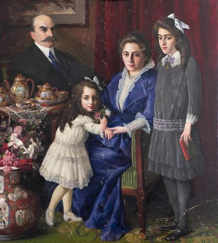 [Het echtpaar Karel M. de Jong en Alida Groen met hun dochters]