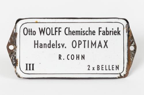 [Naambord Otto Wolff Chemische Fabriek]