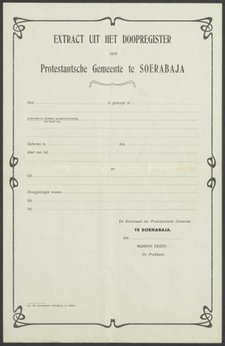 Extract uit het doopregister der protestantse gemeente te Soerabaja