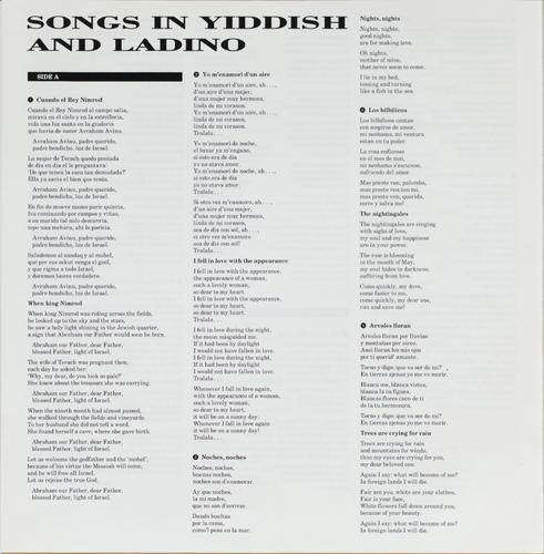 Songs in Yiddish and Ladino